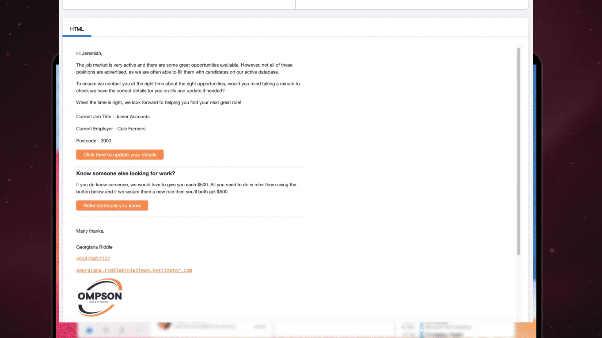 User-led data enrichment outreach interface